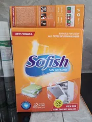 Viên rửa bát SOFISH 120 viên - Chuyên dụng cho máy rửa chén Bosch, Teka, Hafele - Sạch bóng, không mùi, hiệu quả vượt trội