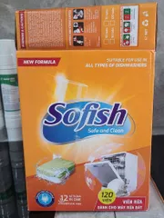 Viên rửa bát SOFISH 120 viên - Chuyên dụng cho máy rửa chén Bosch, Teka, Hafele - Sạch bóng, không mùi, hiệu quả vượt trội