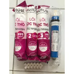 Combo 4 Lõi Thay Thế Mutosi 1234 cho Máy Lọc Nước - Lõi Đúc PP và Than Hoạt Tính, Bảo Vệ và Tăng Cường Chất Lượng Nước