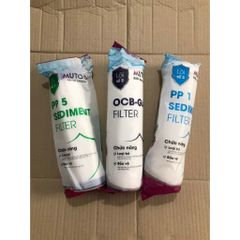 Bộ 3 Lõi Lọc Nước 123 Mutosi Chính Hãng - Loại Bỏ Tạp Chất, Bùn, Tảo Rong Rêu, Cát Cho Nguồn Nước Sạch