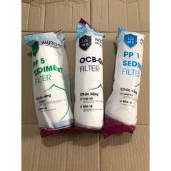 Bộ 3 Lõi Lọc Nước 123 Mutosi Chính Hãng - Loại Bỏ Tạp Chất, Bùn, Tảo Rong Rêu, Cát Cho Nguồn Nước Sạch