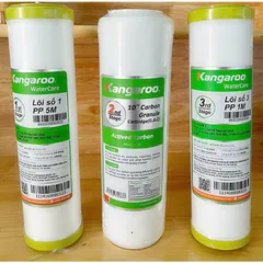 Bộ 3 Lõi Lọc Nước Kangaroo 1,2,3 Chính Hãng - Lõi Lọc PP 5 Micron, G.A.C Than Hoạt Tính, Lọc Bảo Vệ Màng RO