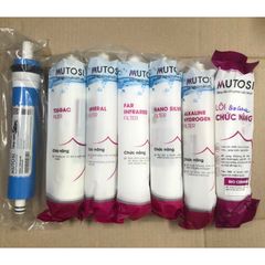 Bộ 7 Lõi Lọc Nước MUTOSI 45678910 - Lõi RO, T33, MINERAL, FAR INFRARED, NANO SILVER, ALKALINE HYDROGEN, BIO CERAMIC Chính Hãng cho Máy MP-6100HCE