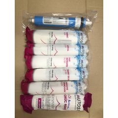 Bộ 7 Lõi Lọc Nước MUTOSI 45678910 - Lõi RO, T33, MINERAL, FAR INFRARED, NANO SILVER, ALKALINE HYDROGEN, BIO CERAMIC Chính Hãng cho Máy MP-6100HCE