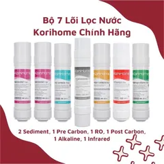 Bộ 7 lõi lọc nước Korihome (2sed - Pre - RO - Far - Post - Alkaline) thay thế cho máy WPK-903, WPK-928, WPK-906, nước sạch an toàn cho sức khỏe