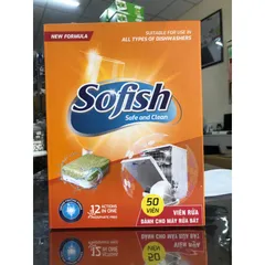 Viên rửa chén bát SOFISH 50 viên chính hãng - Tẩy rửa hiệu quả cho máy rửa chén Bosch, Teka, Hafele và nhiều loại khác