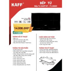 Bếp điện từ đôi Kaff KF-FL666II - Mặt kính Crystal bền bỉ, chức năng Booster tiết kiệm năng lượng và an toàn thông minh