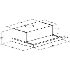 Máy Hút Mùi Âm Tủ Kaff KF TL60H/TL70H/TL80H - Chất Liệu Kính Inox Sang Trọng, Công Suất 750m³/h, Bảo Hành 3 Năm Chính Hãng