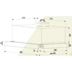 Máy hút mùi âm tủ Canzy CZ 6002G mặt kính đen sang trọng - Kích thước 600mm - Bảo hành 3 năm chính hãng