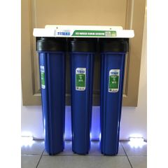 Bộ Lọc Nước Gia Đình 3 Cốc 20 Inch - Khử Canxi, Sắt, Clo và Nước Nhiễm Phèn - Hệ Thống Lọc Nước Tiện Lợi