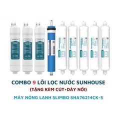 Bộ 9 Lõi Lọc Nước Đúc SUNHOUSE - Thay thế cho SHA76215CK, SHA8827K - Lõi GAC, RO, Nano Silver, Alkaline, Hydrogen, Mineral