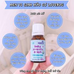 Men vi sinh Lovebug cho bé sơ sinh dưới 1 tuổi - Cốm lợi khuẩn có vitamin D, hỗ trợ tiêu hóa và miễn dịch