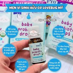 Men vi sinh Lovebug cho bé sơ sinh dưới 1 tuổi - Cốm lợi khuẩn có vitamin D, hỗ trợ tiêu hóa và miễn dịch