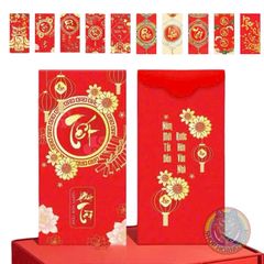 Set 50/100 Bao Lì Xì Đỏ Mừng Tuổi - Giấy Dày Tươi Sáng, Nhiều Mẫu Đẹp Cho Tết Nguyên Đán - Quà Tặng May Mắn Năm Mới