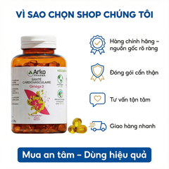 Viên Uống Dầu Cá Arkopharma Omega 3 - Hỗ Trợ Tim Mạch, Bổ Não và Cải Thiện Thị Lực - Hộp 180 Viên