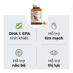Viên Uống Dầu Cá Arkopharma Omega 3 - Hỗ Trợ Tim Mạch, Bổ Não và Cải Thiện Thị Lực - Hộp 180 Viên