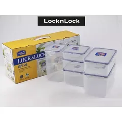 Bộ Hộp Nhựa 6 Món Lock&Lock Chống Thẩm Thấu, An Toàn Cho Thực Phẩm Dùng Trong Lò Vi Sóng - 1.9L, 1L, 1.3L, 860ml, 600ml, 430ml