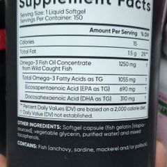 Viên uống Dầu cá SR Triple Strength Omega-3 Fish Oil 150 viên - Bổ sung Omega-3 cao cấp, hỗ trợ sức khỏe tim mạch và não bộ, chính hãng Mỹ