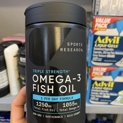 Viên Uống Dầu Cá Sports Research Omega 3 150 Viên - Hỗ Trợ Tim Mạch và Sức Khỏe Não Bộ, Dinh Dưỡng Chất Lượng Cao Nhập Mỹ