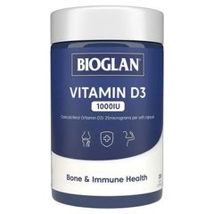 Viên Uống Vitamin D3 Bioglan 1000IU - Hỗ Trợ Sức Khỏe Xương, Tăng Cường Miễn Dịch - 250 Viên Bổ Sung Hàng Ngày