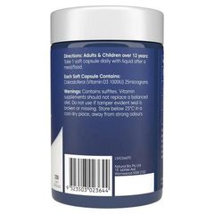 Viên Uống Vitamin D3 Bioglan 1000IU - Hỗ Trợ Sức Khỏe Xương, Tăng Cường Miễn Dịch - 250 Viên Bổ Sung Hàng Ngày