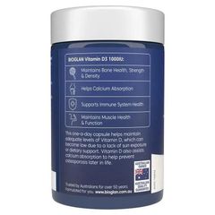 Viên Uống Vitamin D3 Bioglan 1000IU - Hỗ Trợ Sức Khỏe Xương, Tăng Cường Miễn Dịch - 250 Viên Bổ Sung Hàng Ngày