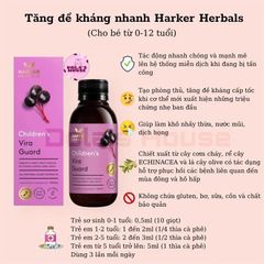 Siro Tăng Đề Kháng Harker Herbals Cho Trẻ 100ml - Giúp Cải Thiện Miễn Dịch, Tăng Cường Sức Khỏe Cho Bé Từ 1 Tuổi Trở Lên