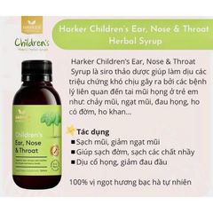 Siro Harker Herbals Tai Mũi Họng Xanh Lá 150ml - Vitamin Bổ Sung Tăng Cường Miễn Dịch Cho Trẻ Sơ Sinh và Nhỏ Tuổi