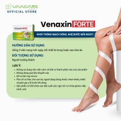 Viên Hỗ Trợ Giảm Suy Giãn Tĩnh Mạch Venaxin FORTE - Sản Phẩm Bảo Vệ Sức Khỏe Hỗ Trợ Lưu Thông Máu, Nhập Khẩu Nguyên Hộp