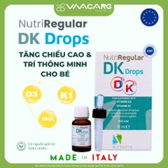 Siro Nutriregular DK Drops - Bổ Sung Vitamin D3 & K1 Từ Ý, Hỗ Trợ Xương Chắc Khỏe Cho Trẻ Và Người Lớn, Dạng Giọt Tiện Lợi
