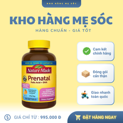 Vitamin Tổng Hợp Prenatal + Folic Acid + DHA 150 Viên - Hỗ Trợ Phát Triển Cho Mẹ Bầu và Thai Nhi - NatureMade Mỹ