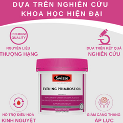 Viên Uống Tinh Dầu Hoa Anh Thảo Swisse Ultiboost Evening Primrose Oil - 200 Viên Hỗ Trợ Cân Bằng Nội Tiết Tố, Giảm Khó Chịu Tiền Kinh Nguyệt