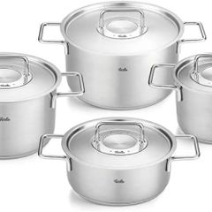 Bộ Nồi Inox Fissler Pure Collection 4 Món - Chất Lượng Đức, Dùng Được Cho Mọi Loại Bếp, An Toàn và Tiện Lợi