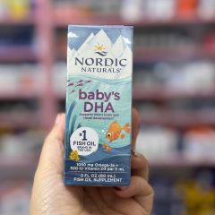 Dầu Cá Nordic Naturals Baby’s DHA 60ml - Hỗ Trợ Phát Triển Não Bộ & Thị Giác Cho Bé - Omega 3 & Vitamin D3 Chất Lượng Mỹ