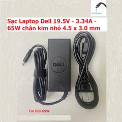Sạc Laptop Dell Chính Hãng 19.5V - 3.34A - 65W Chân Kim Nhỏ 4.5 x 3.0 mm - Sản Phẩm Mới 100%