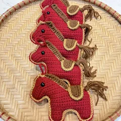 Đồ Trang Trí Tết Bính Ngọ 2026 - Thú Nhồi Bông Con Ngựa Bằng Len Mềm Mại & Móc Chìa Khóa Tượng Trưng May Mắn