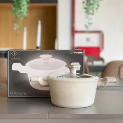 Nồi Hầm Berlinger Haus x FashionTV FTV-0069 24cm Kem - Bộ Sưu Tập Thời Trang, Chống Dính TitanPro, Nắp Kính Cường Lực
