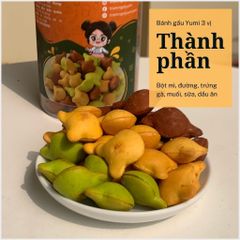 Bánh gấu Yumi nhân kem sữa 3 vị truyền thống, cà phê, chùm ngây, bánh ngọt ăn vặt thơm ngon 507015