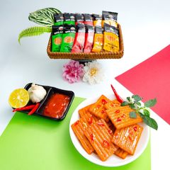 Snack Đùi bò cay bịch 60 gói làm từ Bột mì Que cay tuổi thơ đồ ăn vặt Yumi thơm ngon 507025