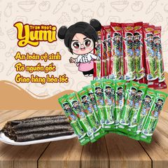 Rong biển cuộn bịch 13 gói vị Mè Tương Đen hoặc Vị Cay thơm giòn đậm vị từ Trạm ăn vặt Yumi 507036