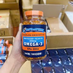 Viên uống dầu cá hồi Pure Alaska Omega-3 330mg EPA+DHA 540 viên Bổ mắt Tăng cường thị lực và sức khỏe mắt tự nhiên Nhật Bản