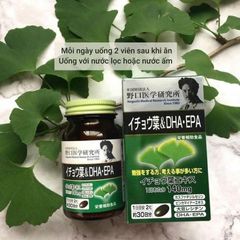 Viên uống bổ não DHA EPA Ginkgo Noguchi Nhật Bản 60 Viên - Tăng cường trí nhớ và chức năng nhận thức, hỗ trợ sức khỏe não bộ