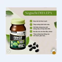 Viên uống bổ não DHA EPA Ginkgo Noguchi Nhật Bản 60 Viên - Tăng cường trí nhớ và chức năng nhận thức, hỗ trợ sức khỏe não bộ