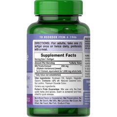 Viên uống bổ gan, Thải độc gan, mát gan tăng cường chức năng gan Milk Thistle Extract 1000mg Puritan's Pride