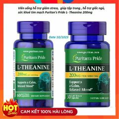 [ Date 2027]Viên uống giảm căng thẳng, bổ não, mất ngủ L-Theanine 200mg Puritan's Pride - Shop Songna 507094