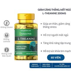 [ Date 2027]Viên uống giảm căng thẳng, bổ não, mất ngủ L-Theanine 200mg Puritan's Pride - Shop Songna 507094
