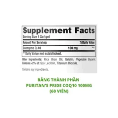 [Date 2028] Viên Uống Hỗ Trợ Tim Mạch Puritan’s Pride Q-SORB COQ 10 100mg