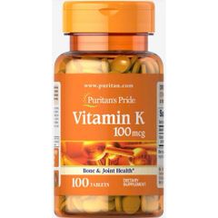 Puritan's Pride- Viên uống bổ sung vitamin K 100mcg 100 viên 507145