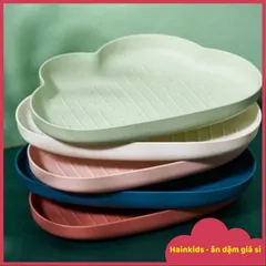 Khay Mây Ăn Dặm Hình Đám Mây Siêu Yêu Cho Bé - Khay Nhựa Đọc Bữa Ăn Đẹp Mắt, Chống Trầy, Bền Bỉ
