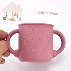 Cốc Tập Hút Silicon BabyBoo Hình Gấu Dễ Thương Cho Bé - Cốc Chống Tràn Kèm Nắp Ăn Bánh, An Toàn Khi Sử Dụng